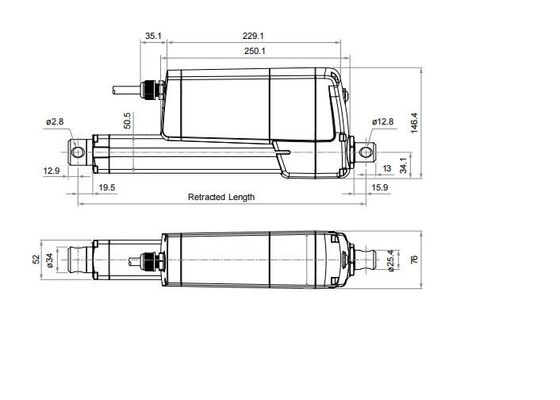 3500 lb DC Motor 24V/12V Heavy-Duty Electric Linear Actuators